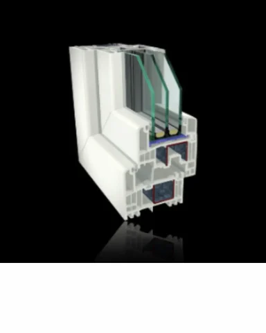 Corte técnico de ventana PVC Intelivent Ecoplus de alta resistencia térmica en Valladolid.