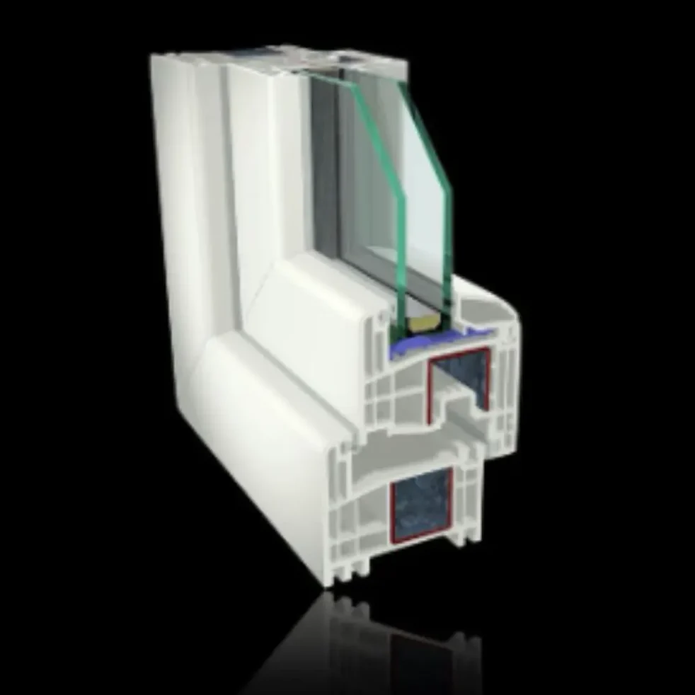 Perfil de ventana de PVC Intelivent Efficiency con triple acristalamiento para ahorro energético.