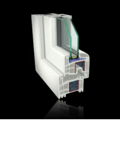 Perfil de ventana de PVC Intelivent Efficiency con triple acristalamiento para ahorro energético.